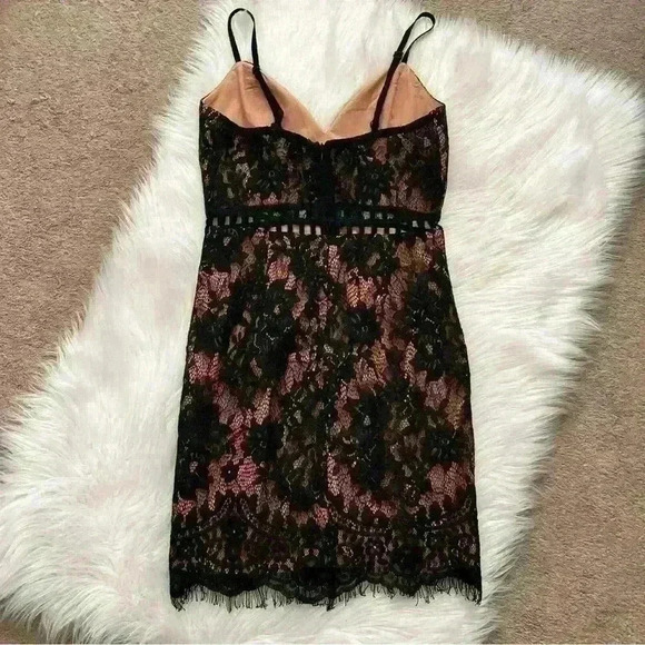 Tobi Nude & Black Lace Minidress Small - Picture 2 of 11